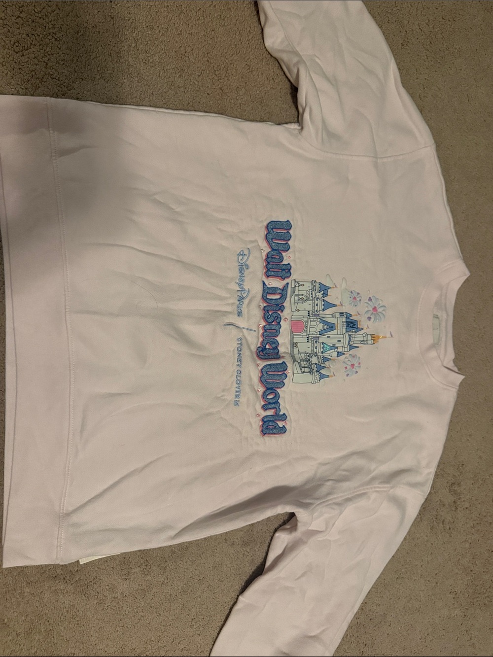 Disney Light Pink  Sweatshirt with Walt Disney World Castle Graphic